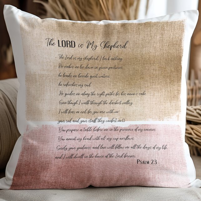 The Lord is my Shepherd Psalm 23 Throw Pillow (Creator Uploaded)