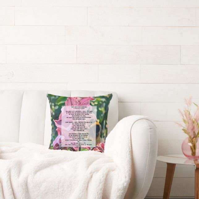 The Lord Is My Shepherd | Psalm 23 Throw Pillow (Couch)