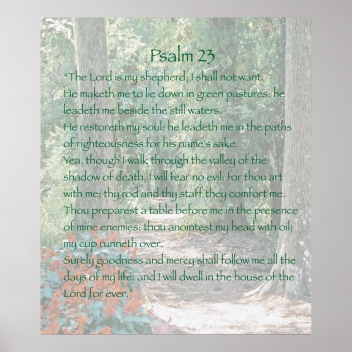 The Lord is my shepherd, Psalm 23, Version B Poster | Zazzle.ca