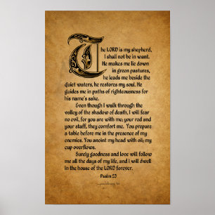 The Lord is My Shepherd (Scripture: Psalm 23) Poster