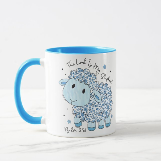 The Lord Is My Shepherd - Sheep Design Christian Mug (Left)