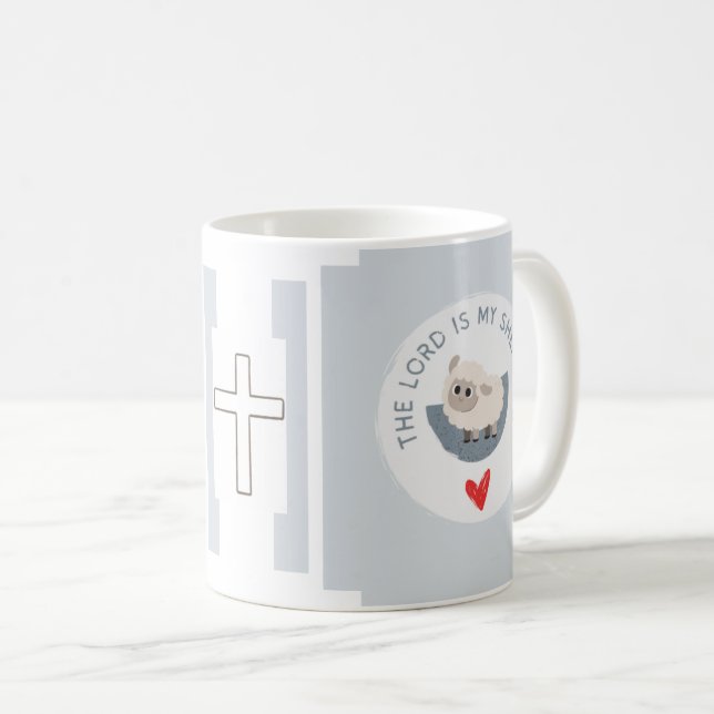 The Lord is my Shepherd Simple White Mug  (Front Right)