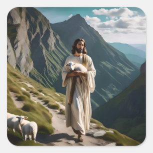 The LORD is My Shepherd Square Sticker
