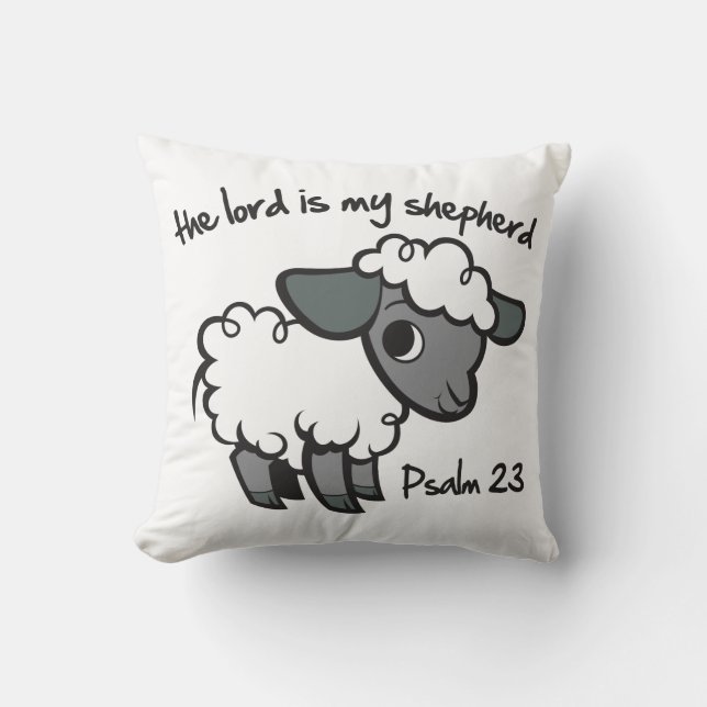 The Lord is my Shepherd Throw Pillow (Front)