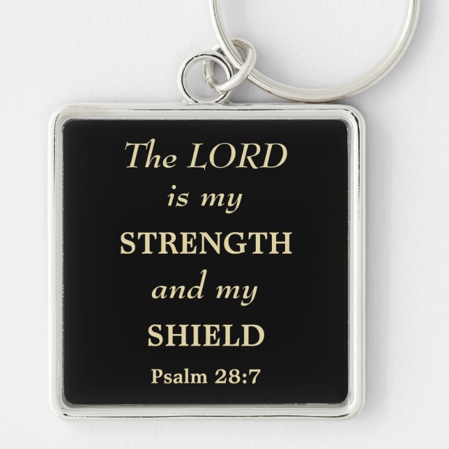 The Lord is My Shield Gold Christian Keychain (Front)