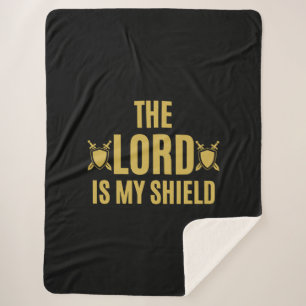 The Lord Is My Shield Quote Sherpa Blanket