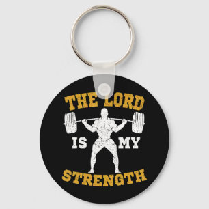 The Lord is my Strength Christian Gym Jesus Workou Keychain