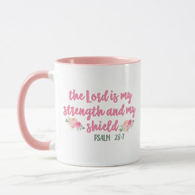 The Lord is My Strength & My Shield // Bible Verse Mug (Left)