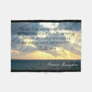The Lord is My Strength Psalm Christian Bible Fleece Blanket