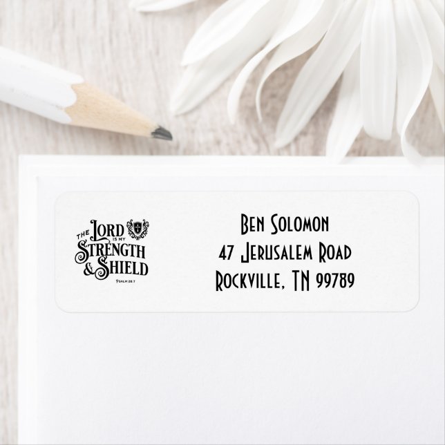 The Lord is My Strength Scripture Address Labels (En situation)