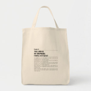 The Lord My Shepherd Psalm 23 Grocery Bag