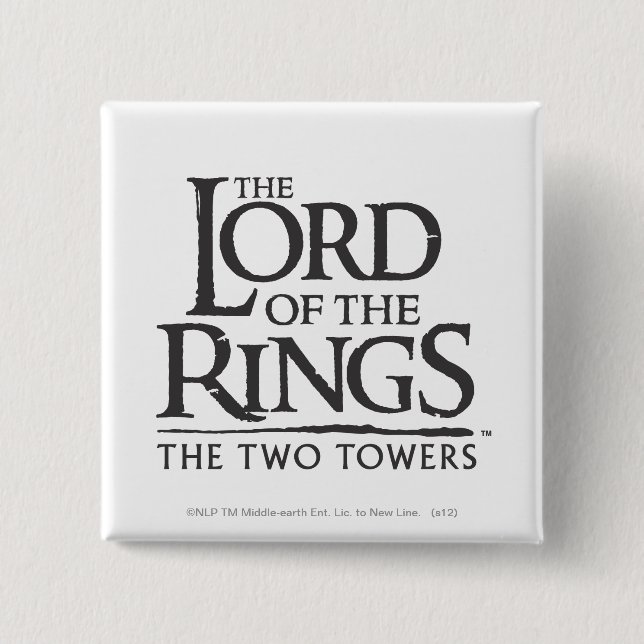 THE LORD OF THE RINGS Stacked Logo 2 Inch Square Button (Front)