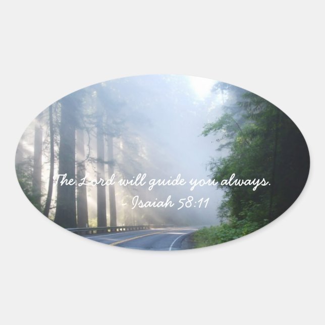 The Lord will guide you always Oval Sticker (Front)