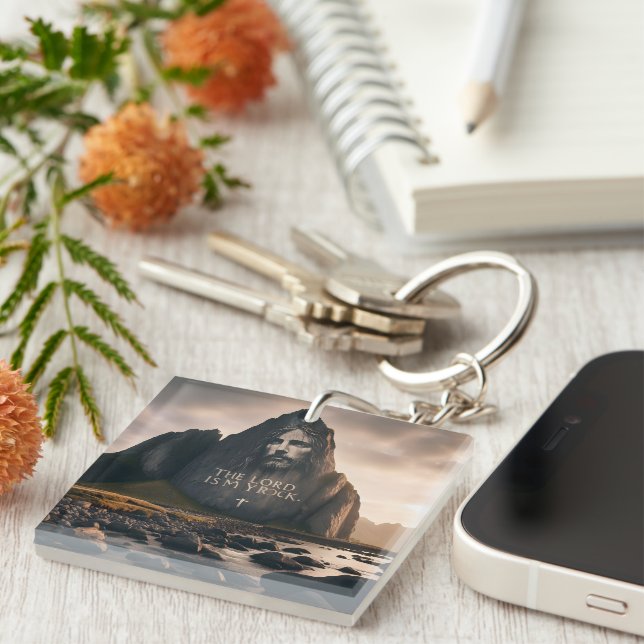 The Lords Face on Rocky Mountain Keychain (Front Right)