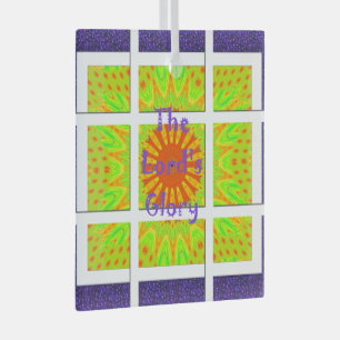 The Lord's Glory Pattern Graphic Text Design  Ache Glass Ornament