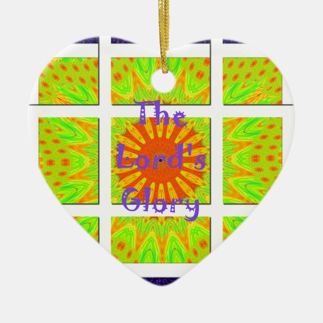 The Lord's Glory Pattern Graphic Text Design Ceramic Ornament (Front)