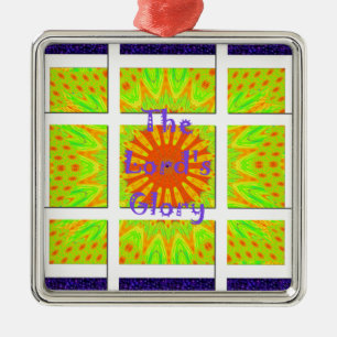 The Lord's Glory Pattern Graphic Text Design Metal Ornament