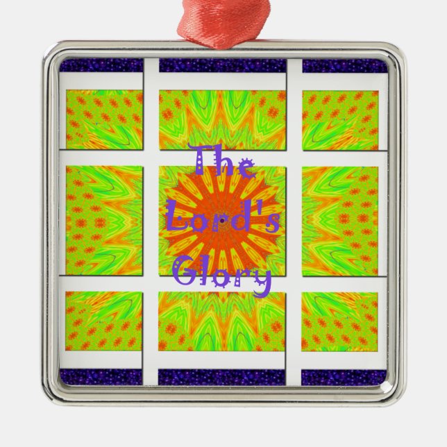 The Lord's Glory Pattern Graphic Text Design Metal Ornament (Front)