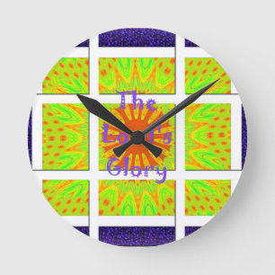 The Lord's Glory Pattern Graphic Text Design Round Clock