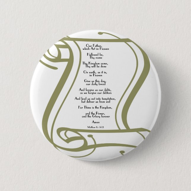 The Lords Prayer 2 Inch Round Button (Front)
