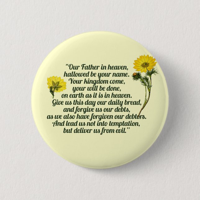 The Lords Prayer 2 Inch Round Button (Front)