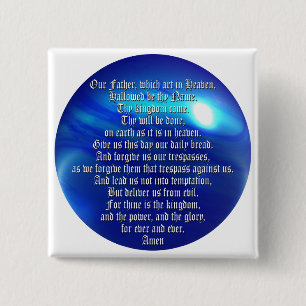 The Lord's Prayer 2 Inch Square Button