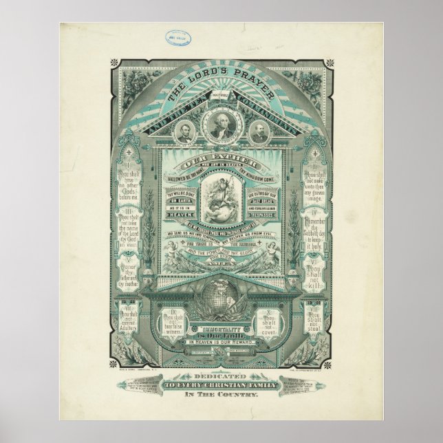The Lord's Prayer and the Ten Commandments Poster (Front)