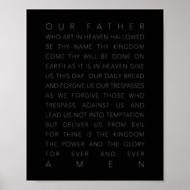 The Lord's Prayer Black Poster (Front)