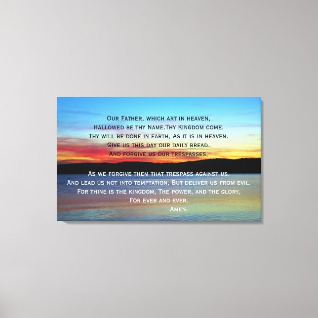 The Lord's Prayer Canvas Print (Front)