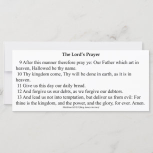 The Lord's Prayer Card