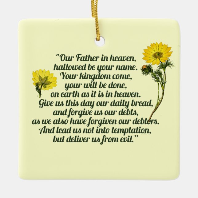 The Lords Prayer Ceramic Ornament (Front)