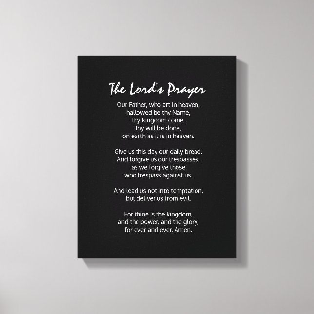 The Lord's Prayer Christian faith Canvas Print (Front)