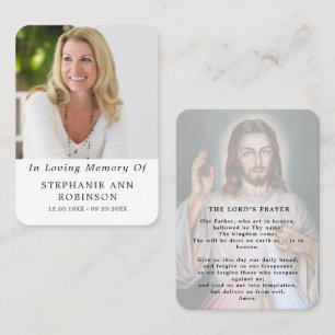The Lord's Prayer Christian Funeral Prayer Card