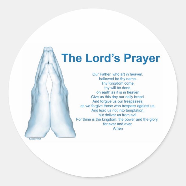 The Lords Prayer Classic Round Sticker (Front)