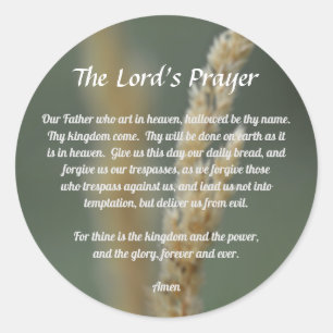 The Lord's Prayer Classic Round Sticker