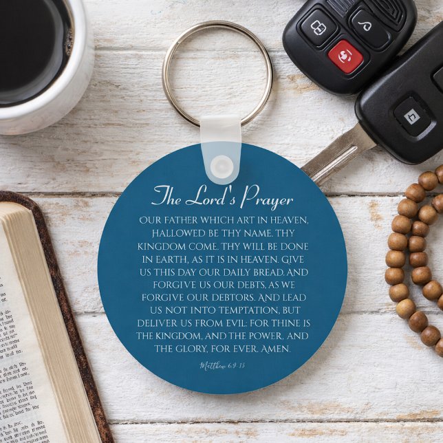 The Lord's Prayer Dusty Blue Keychain (Creator Uploaded)