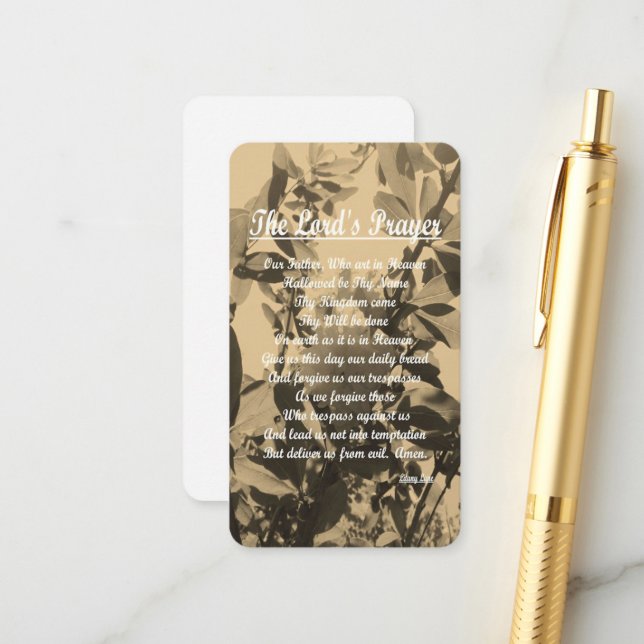 The Lords Prayer Enclosure Card (Front/Back In Situ)