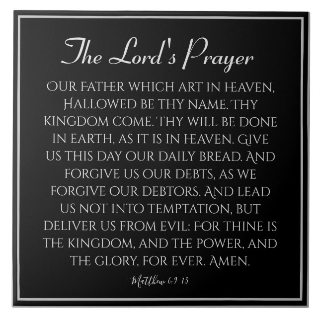 The Lord's Prayer Encouragement Tile (Front)