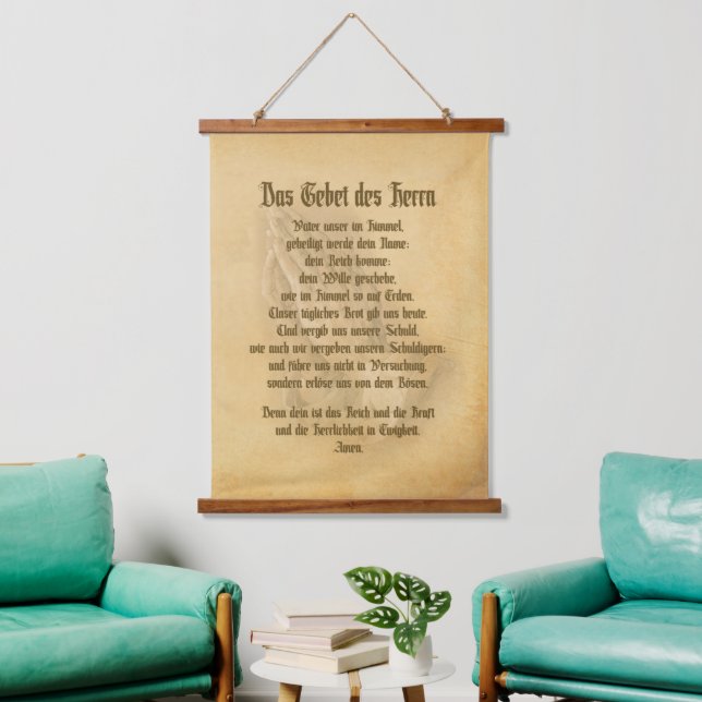 The Lord's Prayer (German) Hanging Tapestry (Living Room)