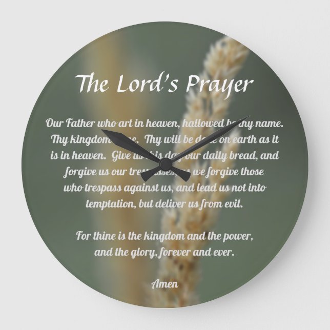 The Lord's Prayer Large Clock (Front)