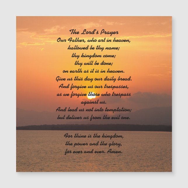 The Lord's Prayer Magnetic Card (Front)