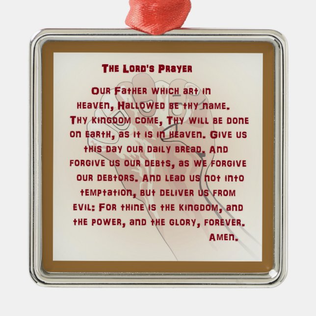 The Lord's Prayer Metal Ornament (Front)