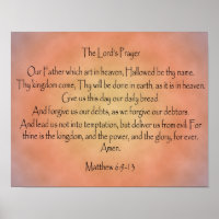 The Lord's Prayer, Orange Vintage Background
