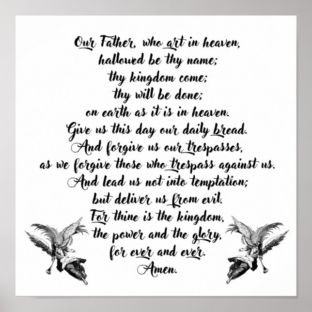 The Lords Prayer Our father Bible Quotes Poster (Front)