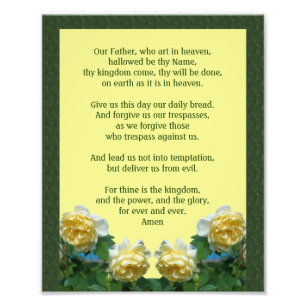The Lord's Prayer Our Father Rose 8x10 Photo Print