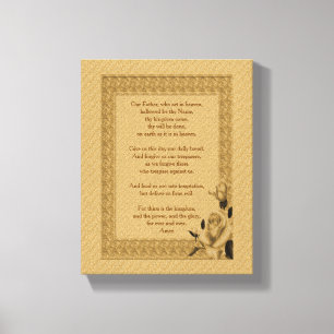 The Lord's Prayer Our Father Rosebud Canvas Print