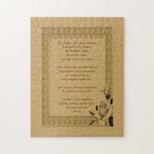 The Lord's Prayer Our Father Rosebud     Jigsaw Puzzle