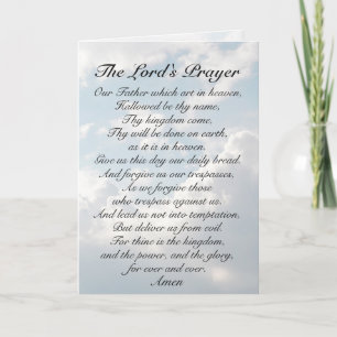 The Lord's Prayer, Our Father which art in Heaven, Card