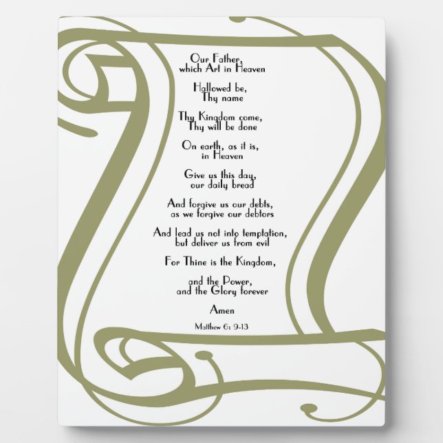 The Lords Prayer Plaque (Front)