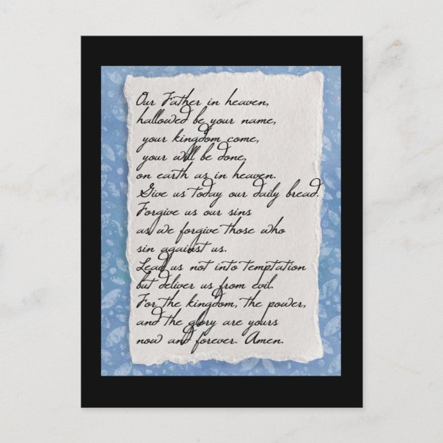 The Lord's Prayer Postcard (Front)